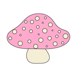 Pink mushroom cookie cutter and stamp