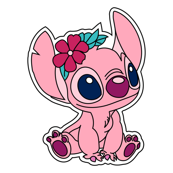 Angel Pink Stitch (Lilo & Stitch) cookie cutter and stamp