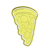 Pizza slice cookie cutter with stamp