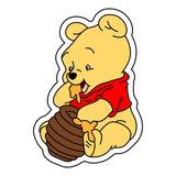 Sitting Pooh with honey cookie cutter and stamp