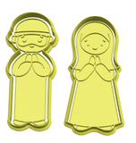 Praying Muslim man and woman cookie cutters and stamps (set of 2)