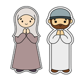 Praying Muslim man and woman cookie cutters and stamps (set of 2)