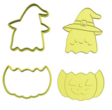 Pumpkin + Ghost cookie cutters and stamps (set of 2)