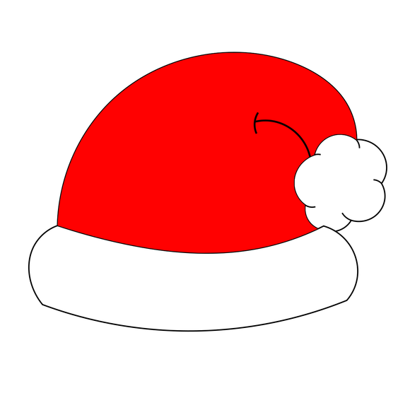 Santa hat2 cookie cutter and stamp