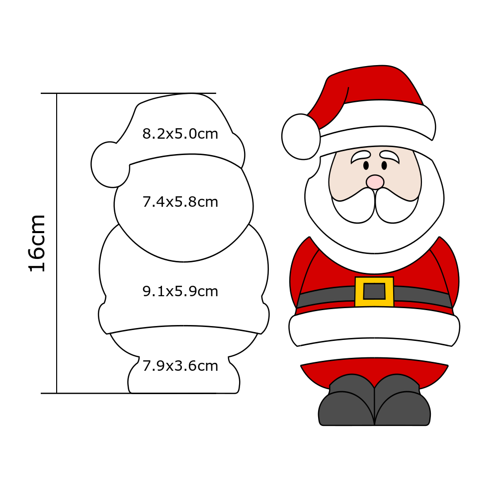 Standing Santa Platter multi-cutter with stamps – Frosted Cutters