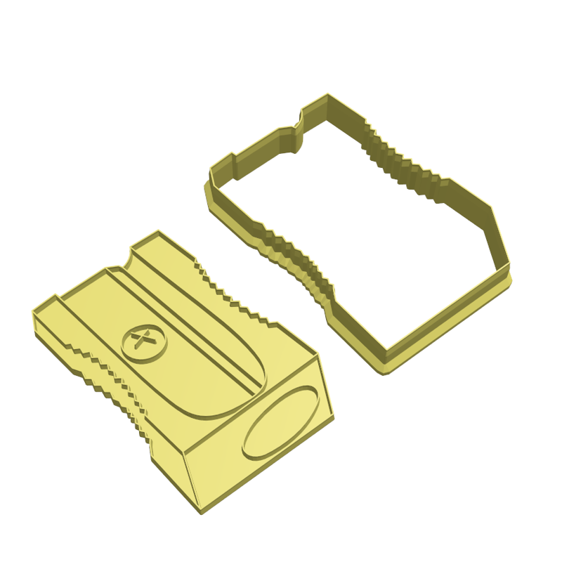 Pencil sharpener cookie cutter and stamp – Frosted Cutters