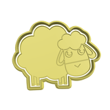 Sheep 2 cookie cutter with stamp