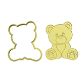 Sitting Teddy bear cookie cutter and stamp