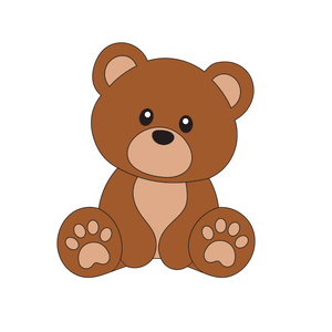 Sitting Teddy bear cookie cutter and stamp