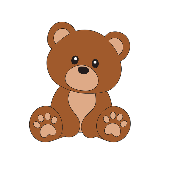Sitting Teddy bear cookie cutter and stamp