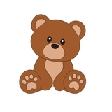 Sitting Teddy bear cookie cutter and stamp