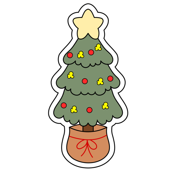 Skinny Christmas tree cookie cutter and stamp