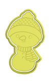 Standing Cute Snowman cookie cutter and stamp