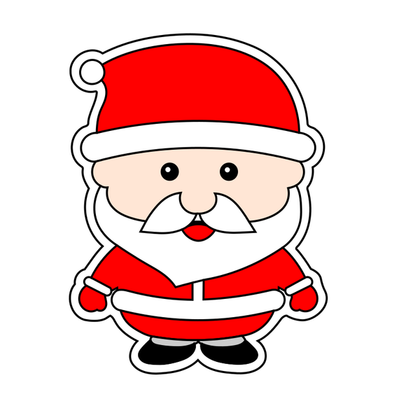 Standing Santa cookie cutter and stamp
