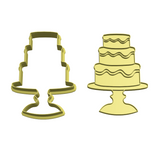 Wedding cake cookie cutter with stamp