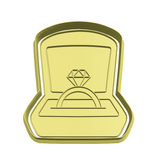 Wedding ring in box cookie cutter and stamp