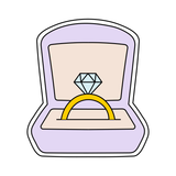 Wedding ring in box cookie cutter and stamp