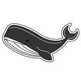 Whale cookie cutter with stamp