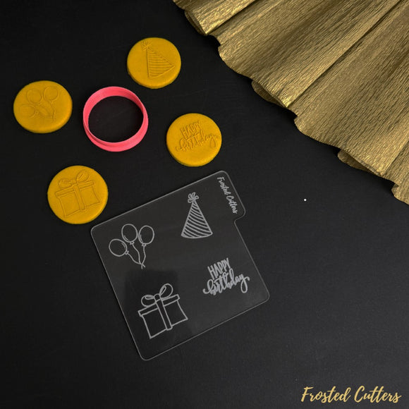 Birthday elements mini set debosser stamp