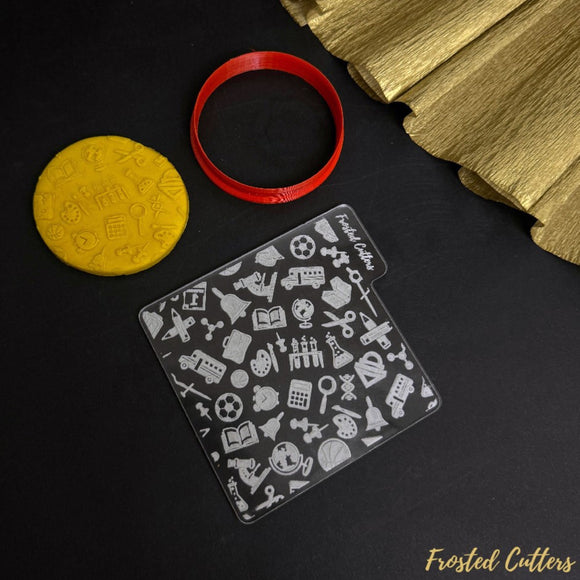 Back to School pattern debosser stamp