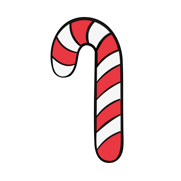 Candy cane cookie cutter