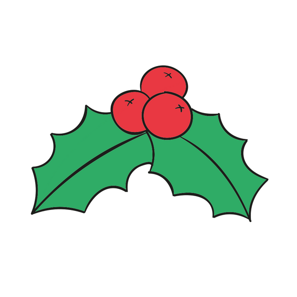 Mistletoe christmas cherry cookie cutter