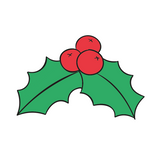 Mistletoe christmas cherry cookie cutter