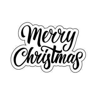 Merry Christmas  lettering cookie cutter with stamp