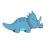 Blue dinosaur cookie cutter (Triceratops)