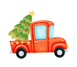Truck carrying Christmas tree cookie cutter