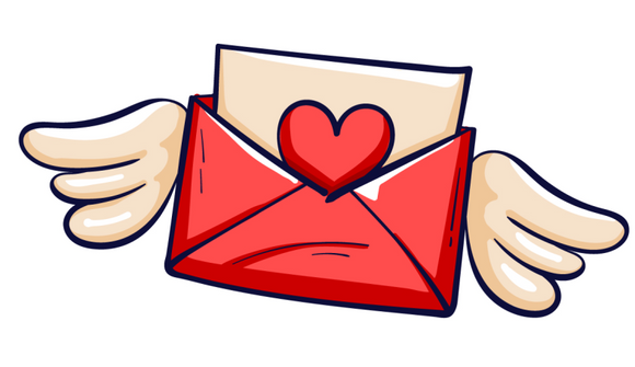 Flying valentine letter  cookie cutter