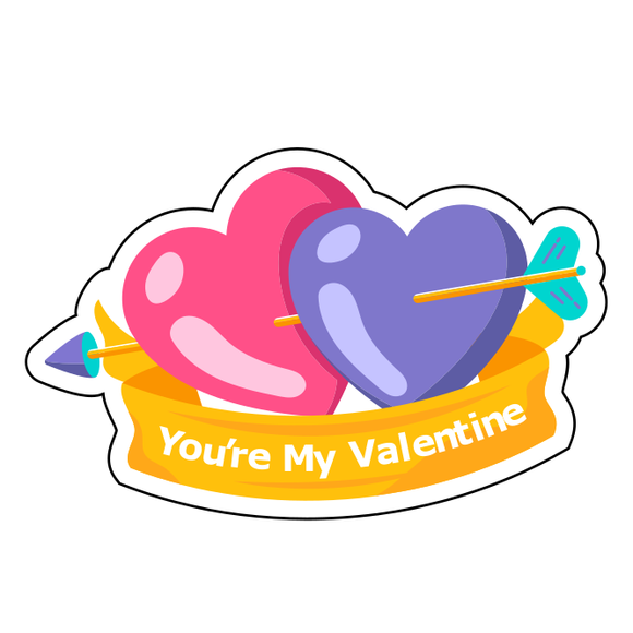 Valentine hearts banner cookie cutter
