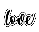Love calligraphy cookie cutter with stamp