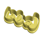 Love calligraphy cookie cutter with stamp