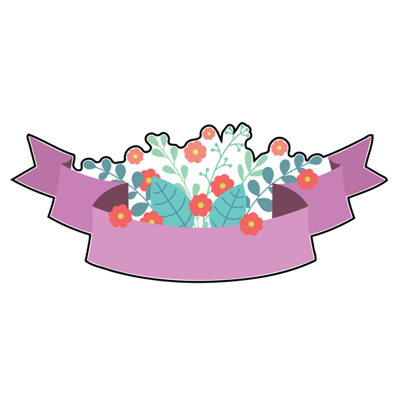 Floral flower ribbon cookie cutter