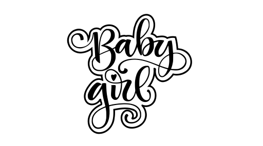 Baby girl calligraphy cookie cutter