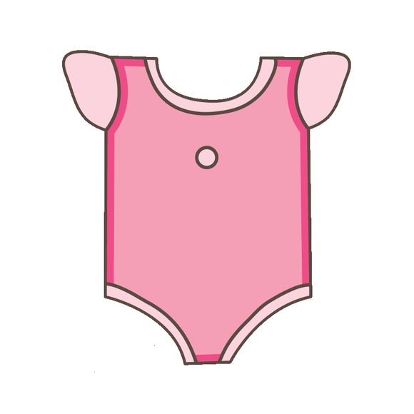 Baby girl bodysuit onesie cookie cutter and stamp