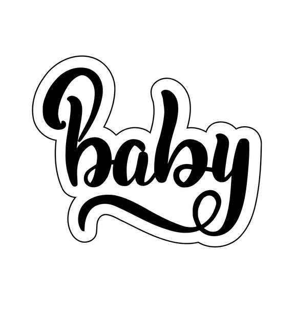 Baby calligraphy cookie cutter
