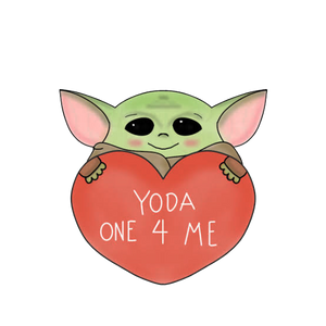 Baby Yoda with heart cookie cutter
