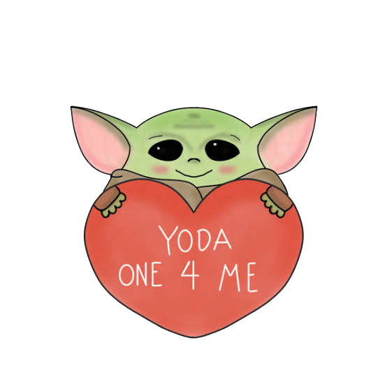 Baby Yoda with heart cookie cutter