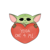 Baby Yoda with heart cookie cutter