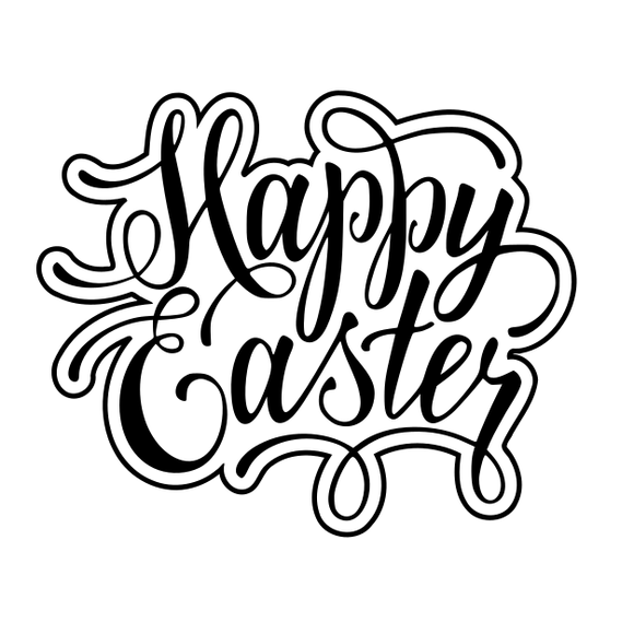 Happy Easter calligraphy cookie cutter ( STAMP)