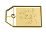 Gift tag cookie cutter with happy valentines day stamp