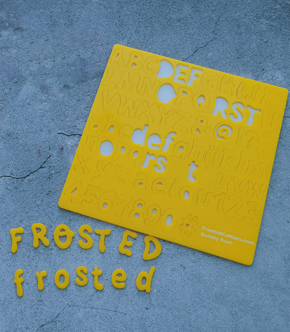 Letters and numbers fondant stamping kit - Bubbly Font