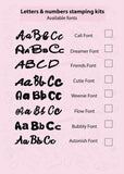 Letters and numbers fondant stamping kit - Bubbly Font