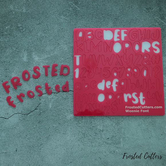 Letters and numbers fondant stamping kit - Weenie Font