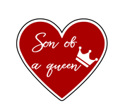 Heart cookie cutter with Son of a Queen stamp