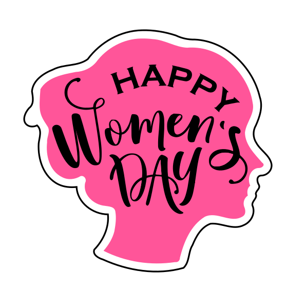 Happy Women's Day cookie cutter and stamp