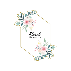 Long hexagonal floral frame plaque cookie cutter