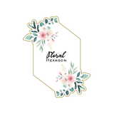 Long hexagonal floral frame plaque cookie cutter